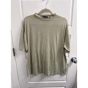 Harry Rosen Mens 100% Pure Silk Short Sleeve Knit Sweater Sage Green XL